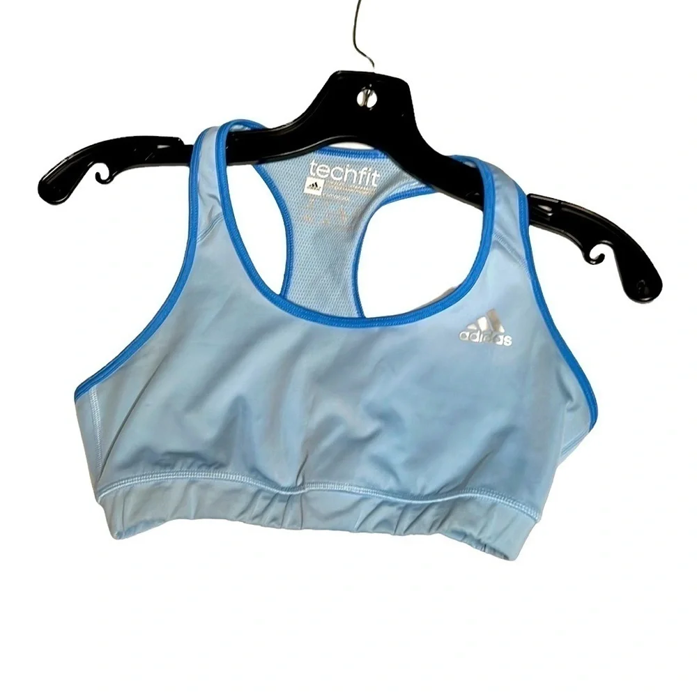 Womens Adidas Tech Fit Sports Bra Size Small Blue
